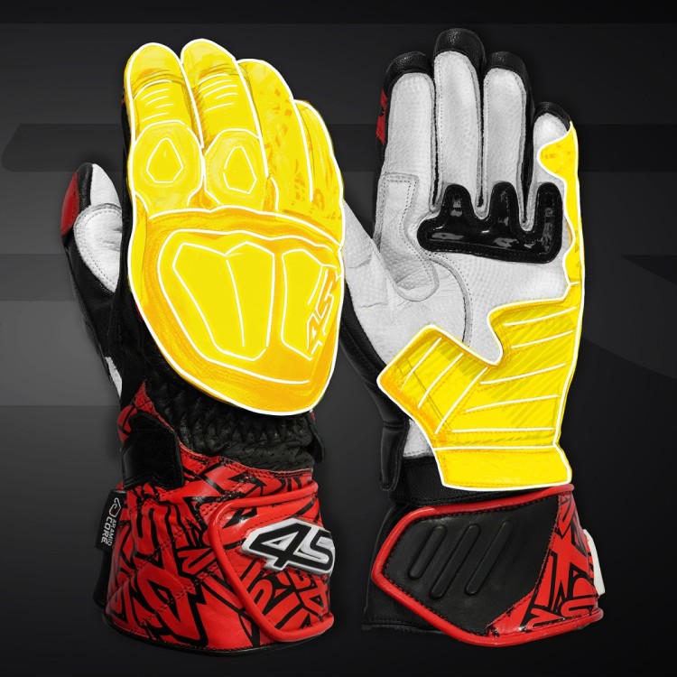 4SR sportowe rękawice motocyklowe RR Aramid Core Red