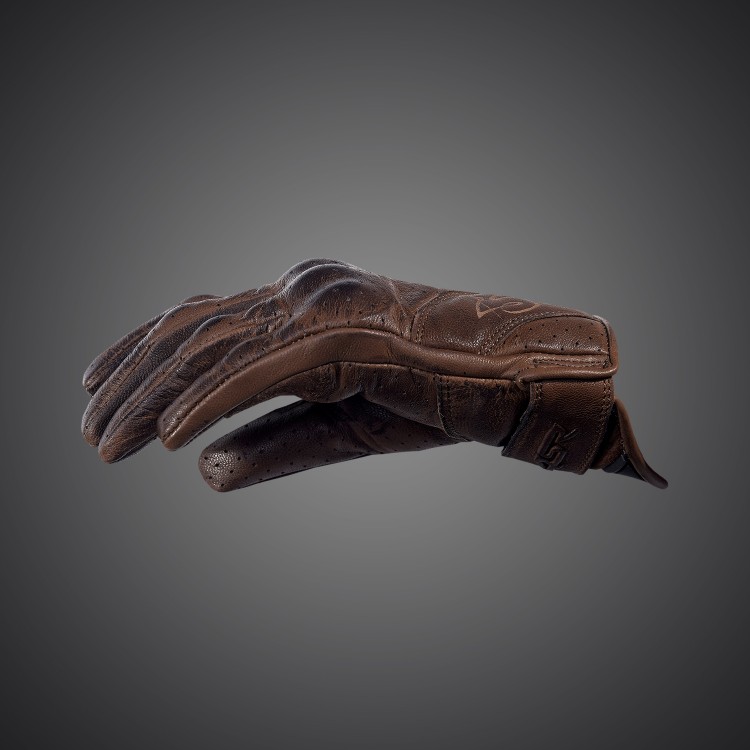 4SR damskie krótkie brązowe rękawice motocyklowe Monster Lady Brown