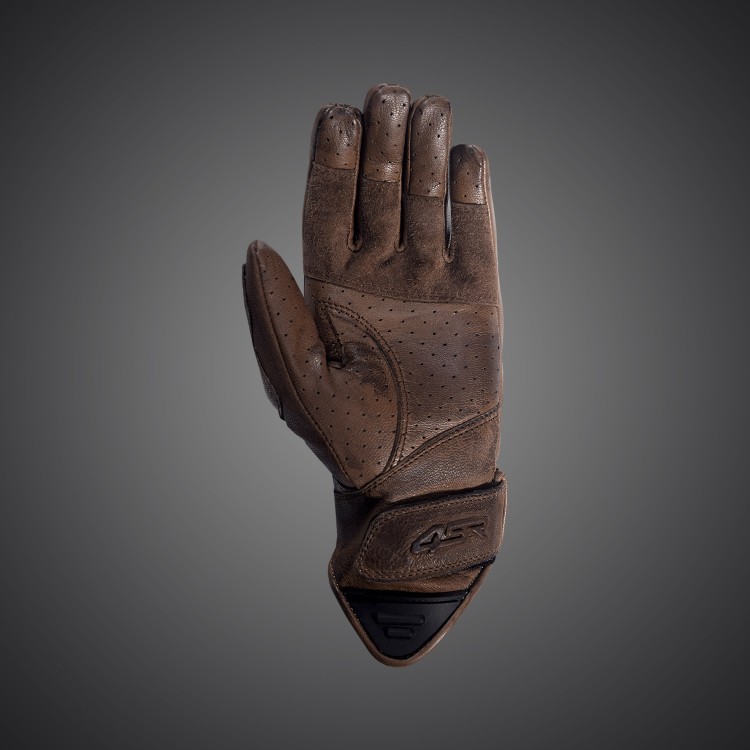 4SR damskie krótkie brązowe rękawice motocyklowe Monster Lady Brown