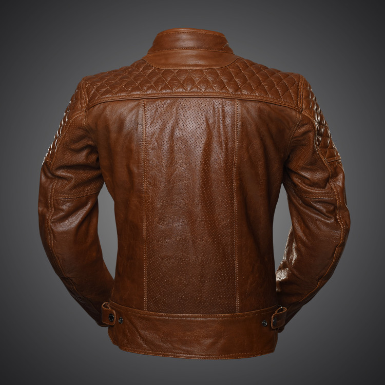 4SR luksusowa kurtka motocyklowa Scrambler Cognac