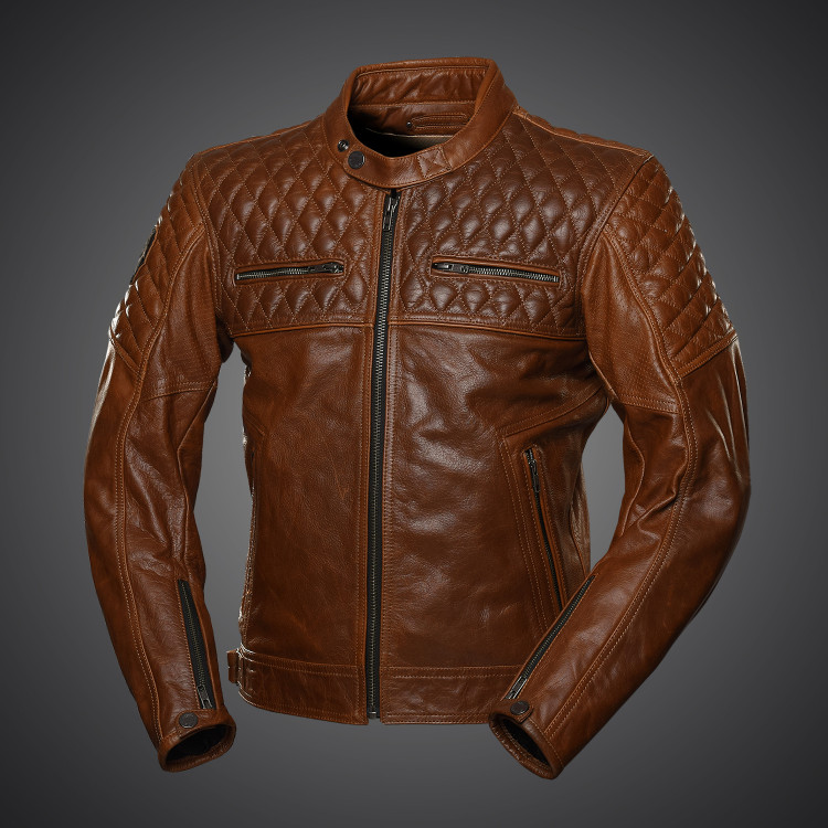 4SR luksusowa kurtka motocyklowa Scrambler Cognac