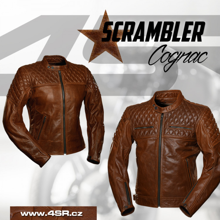 4SR luksusowa damska kurtka motocyklowa Scrambler Lady Cognac