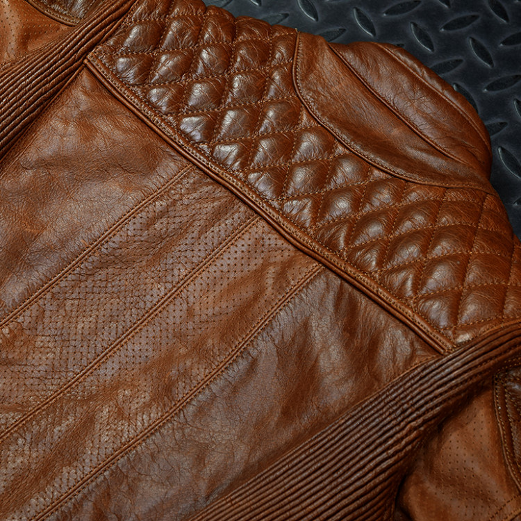 4SR luksusowa damska kurtka motocyklowa Scrambler Lady Cognac