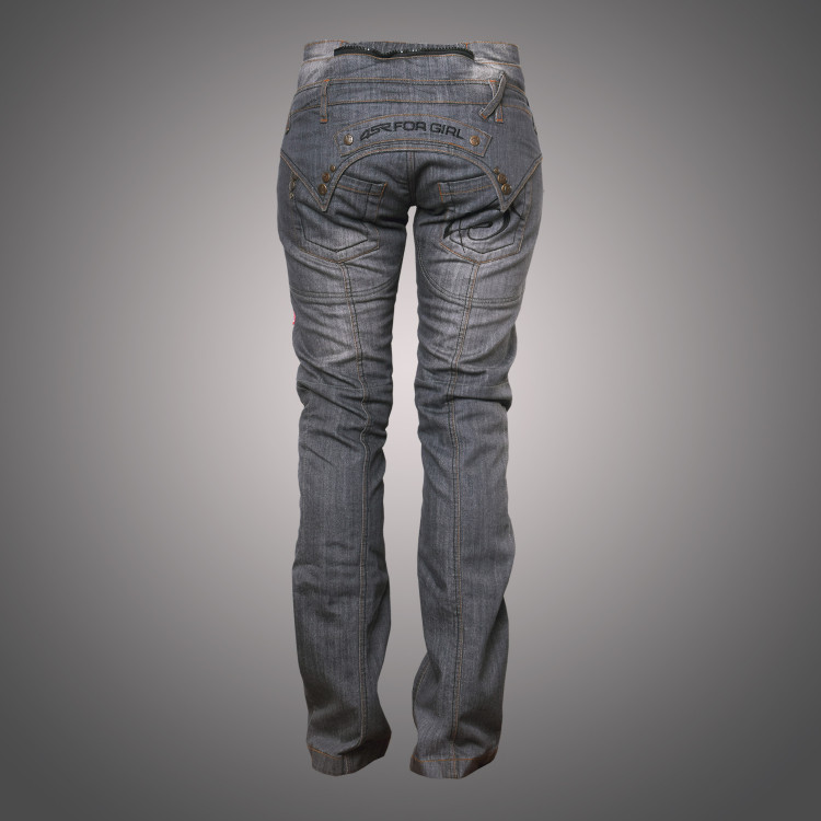 4SR szare damskie jeansy motocyklowe Jeans Lady Star Grey