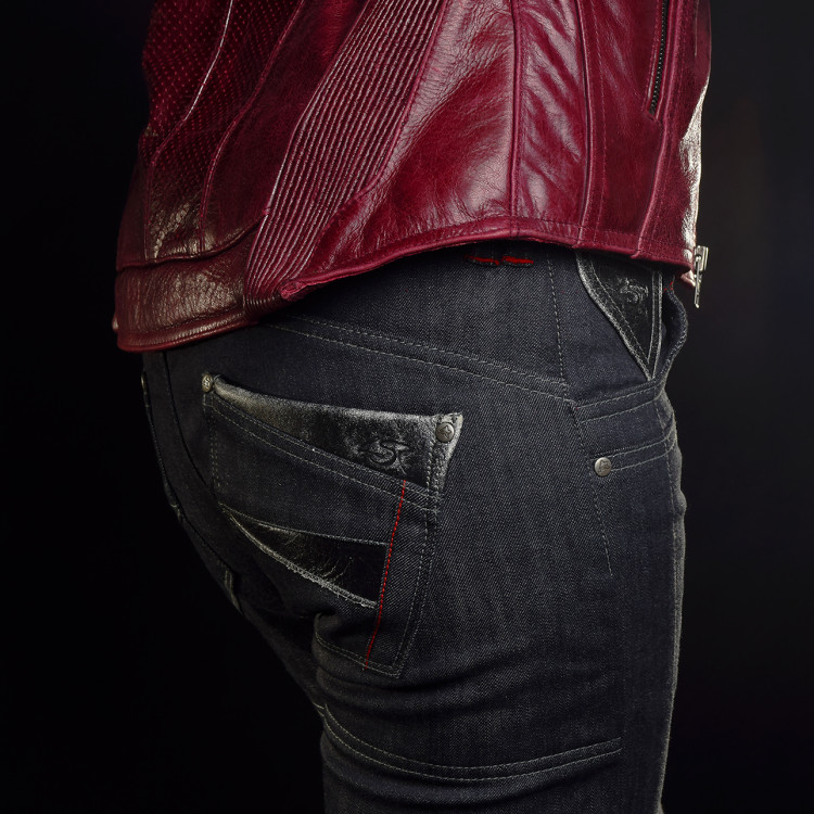 4SR czarne damskie jeansy motocyklowe Cool Lady Black