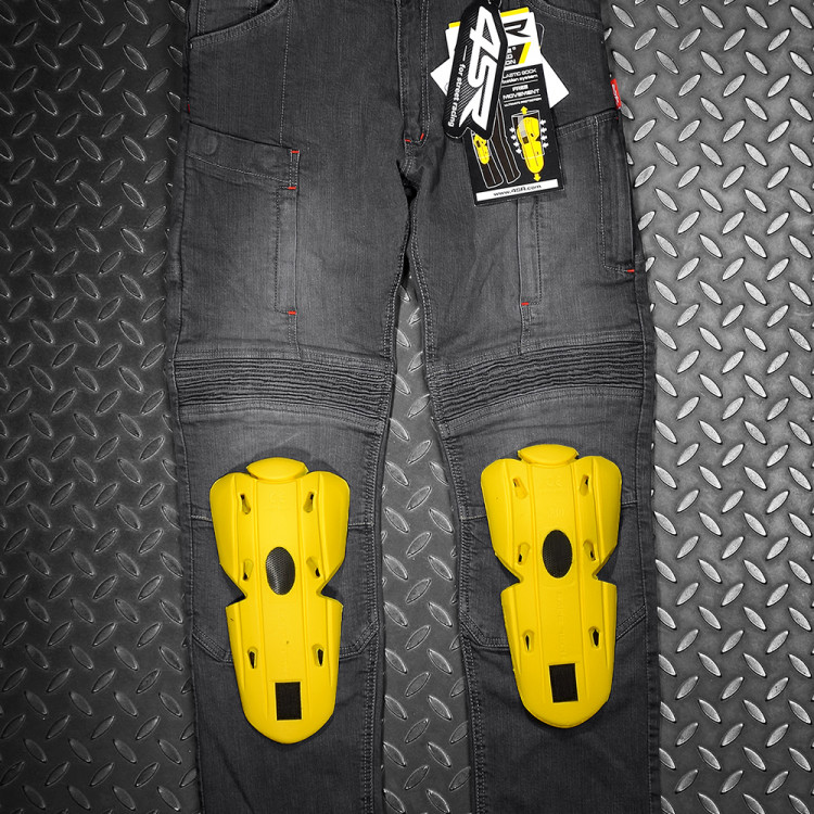 4SR kevlarowe jeansy motocyklowe z wąską nogawką Club Sport Grey