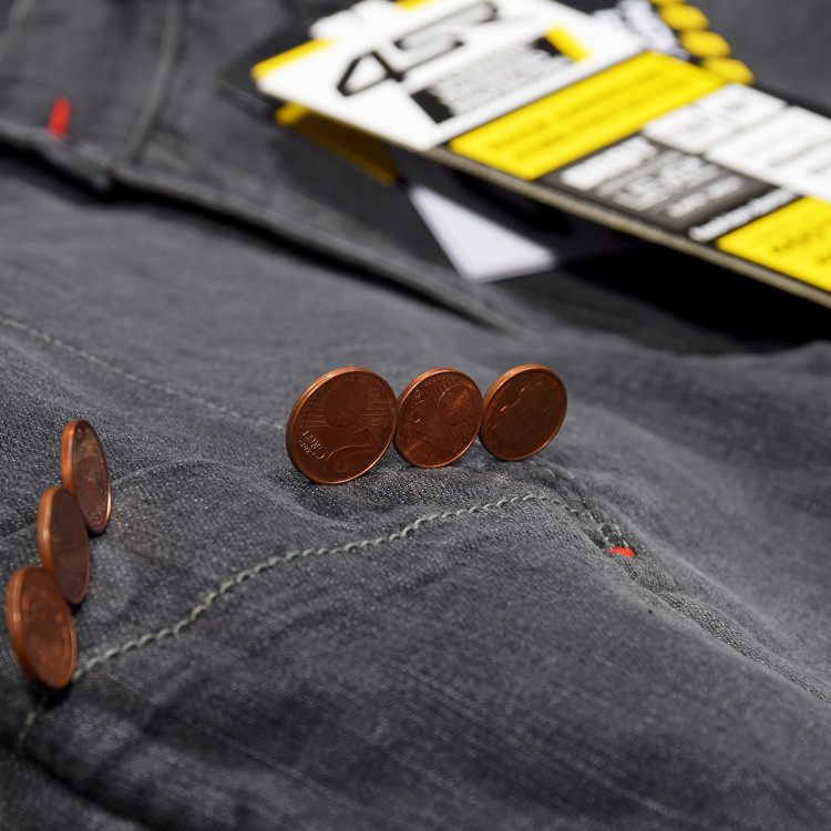 4SR kevlarowe jeansy motocyklowe z wąską nogawką Club Sport Grey