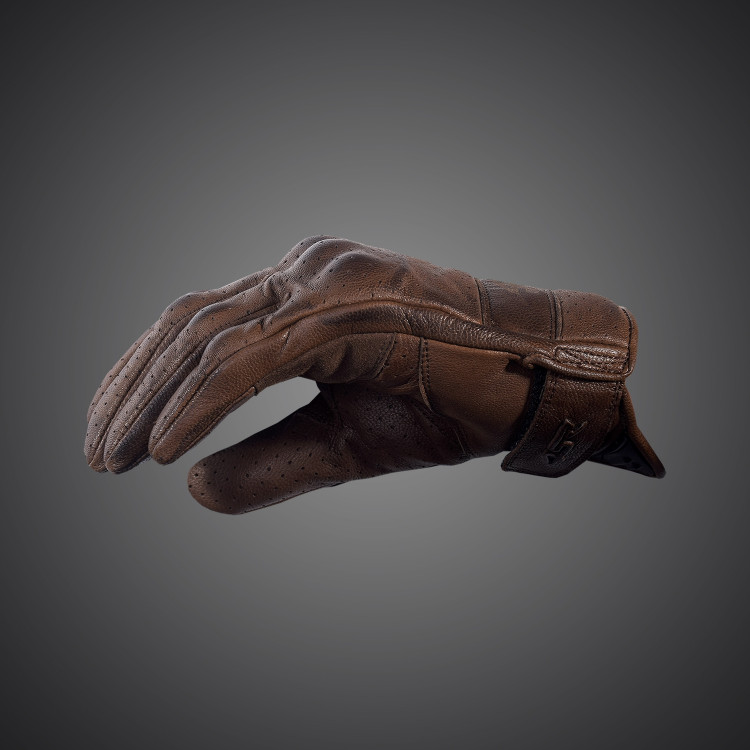 4SR skórzane brązowe rękawice motocyklowe Monster Brown