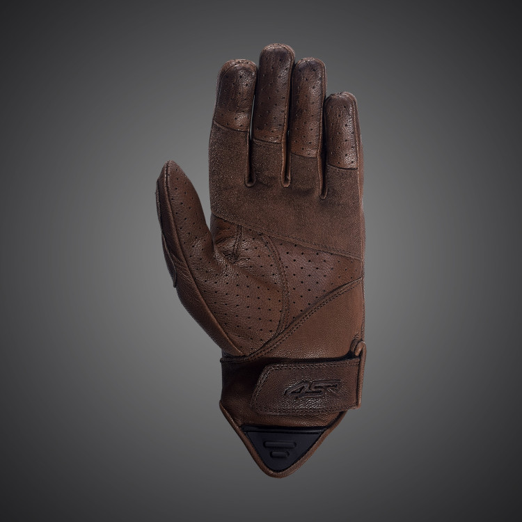 4SR skórzane brązowe rękawice motocyklowe Monster Brown