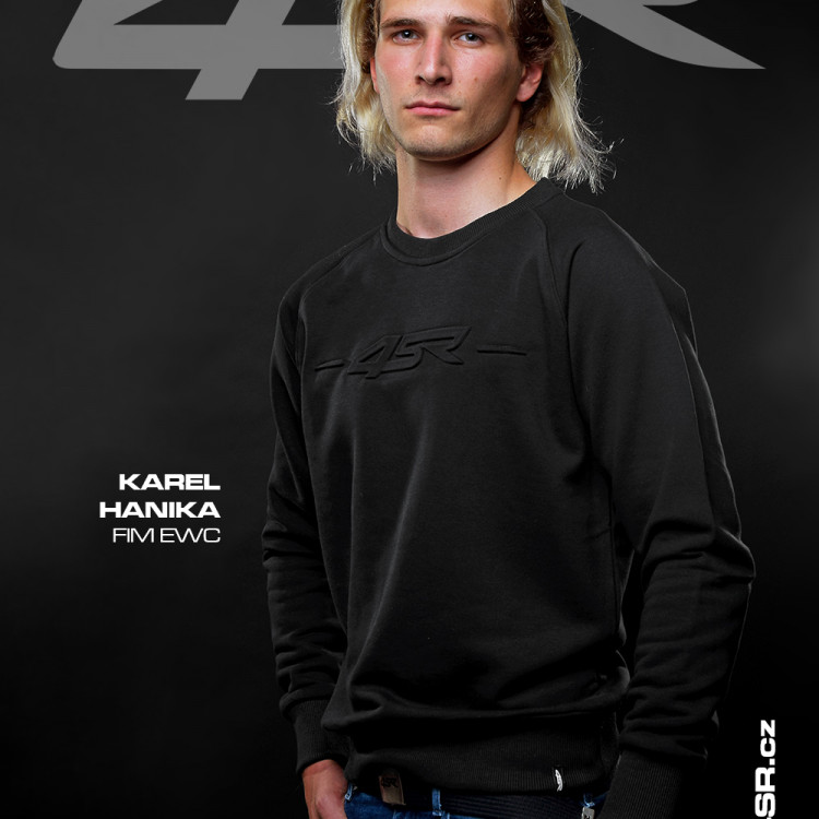 4SR czarna bluzka na prezent dla motocyklisty Logo EMB