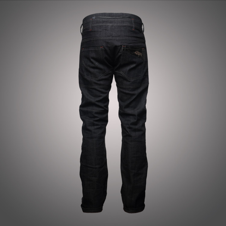 4SR czarne jeansy na motor Cool Black