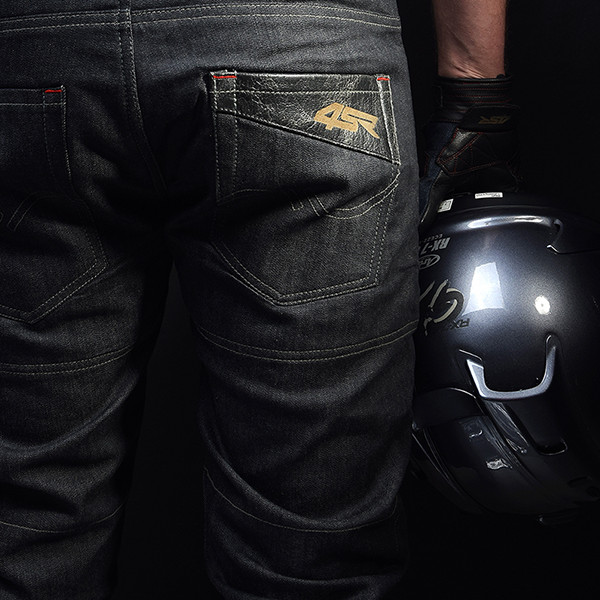 4SR czarne jeansy na motor Cool Black