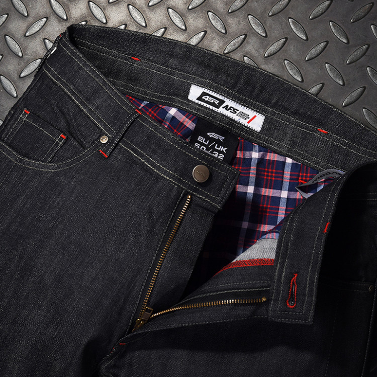 4SR czarne jeansy na motor Cool Black