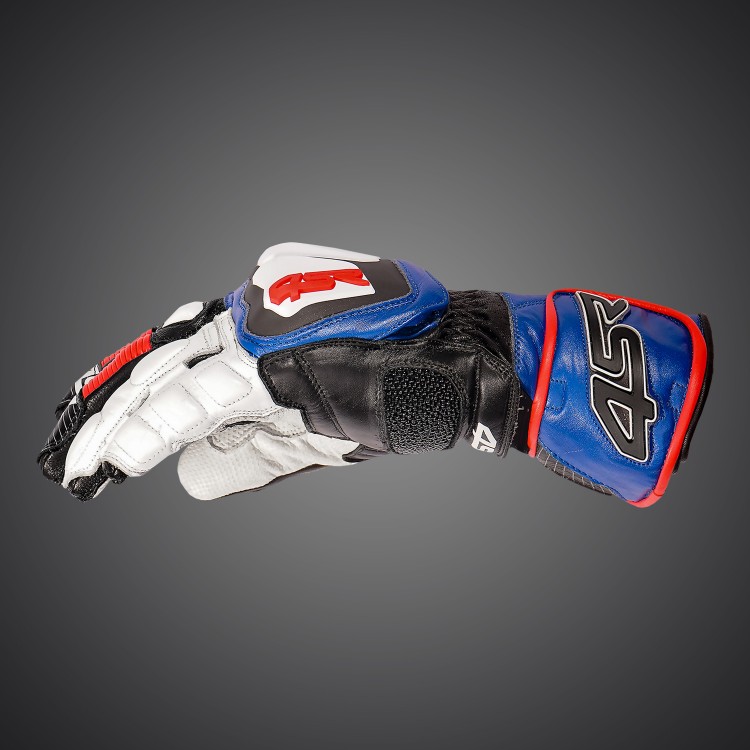 Sportowe rękawice motocyklowe 4SR Stingray Race Spec Blue bok