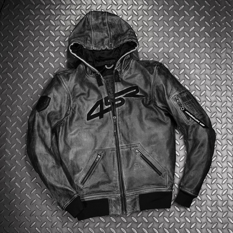 4SR skórzana kurtka motocyklowa z kapturem Hoodie Jacket