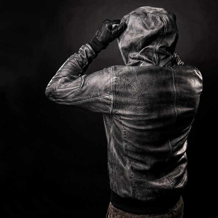 4SR skórzana kurtka motocyklowa z kapturem Hoodie Jacket