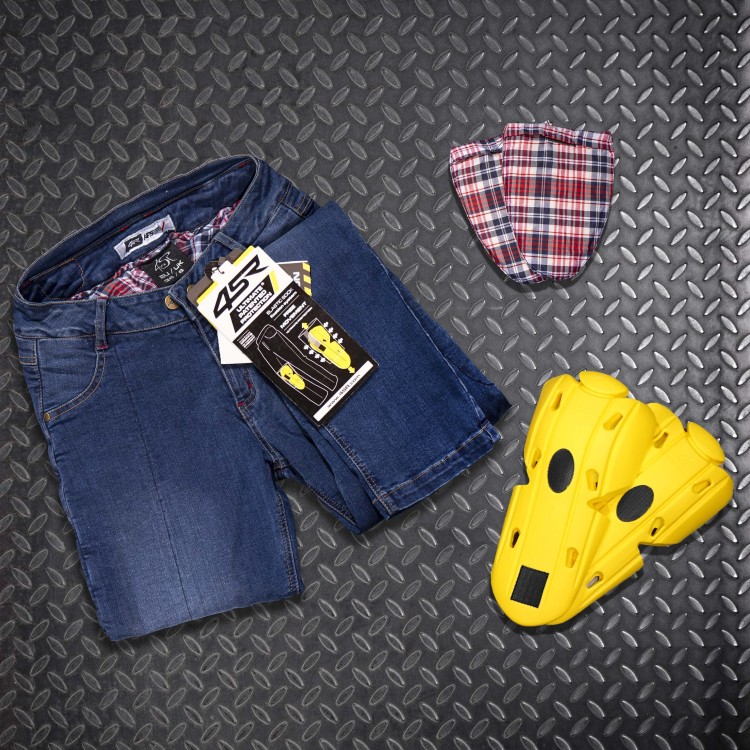 4SR damskie motocyklowe jeansy GTS Lady Blue 6