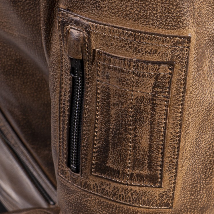 4SR Skórzana kurtka Bomber Jacket Brown Patina