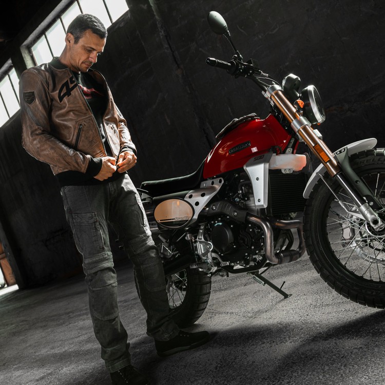 4SR Skórzana kurtka Bomber Jacket Brown Patina