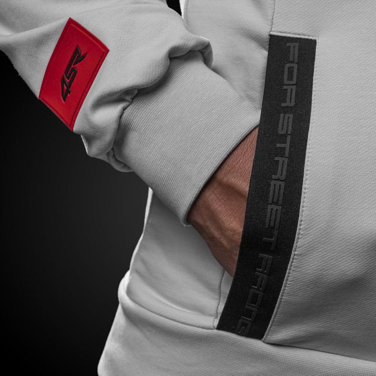 4SR Bluzka z kapturem Hoodie Logo Zip Grey 3