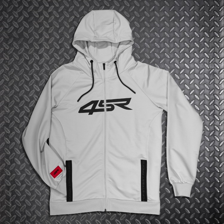 4SR Bluzka z kapturem Hoodie Logo Zip Grey 4