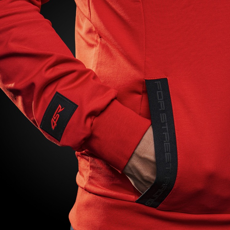 4SR Bluzka z kapturem Hoodie Logo Zip Red 2