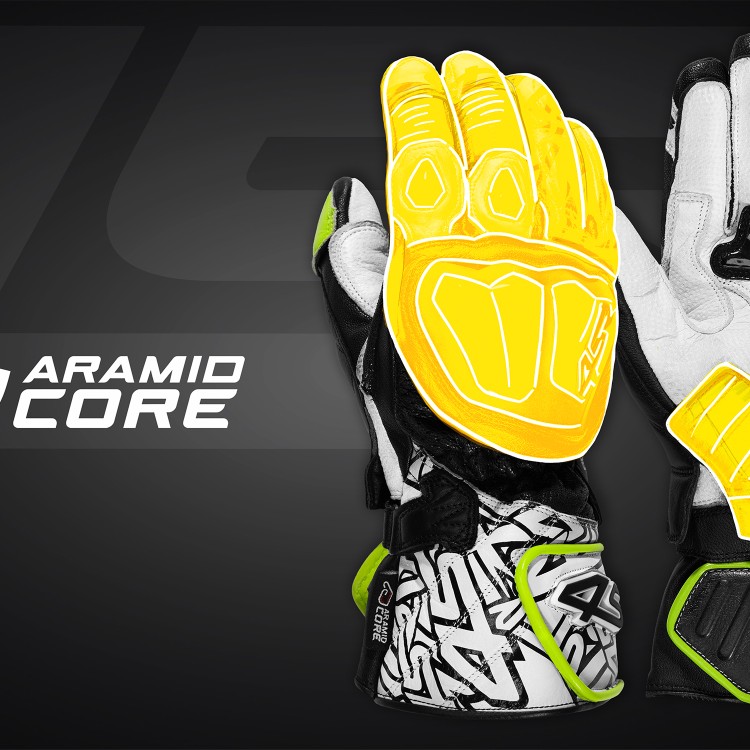 4SR sportowe rękawice motocyklowe RR Aramid Core White