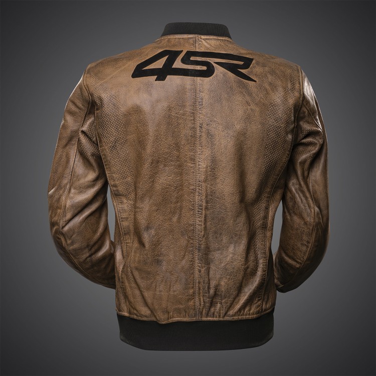 4SR Skórzana kurtka Bomber Jacket Brown Patina tył