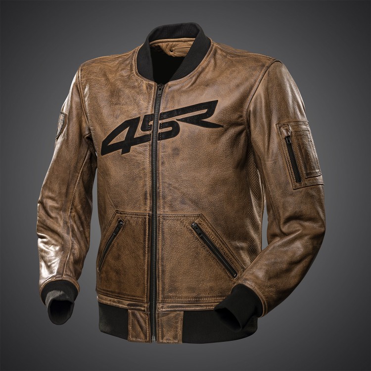 4SR Skórzana kurtka motocyklowa Bomber Jacket Brown Patina