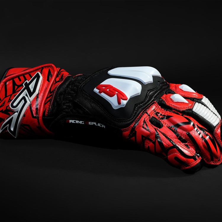 4SR sportowe rękawice motocyklowe RR Aramid Core Red