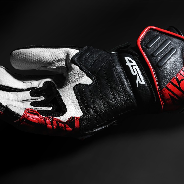 4SR sportowe rękawice motocyklowe RR Aramid Core Red