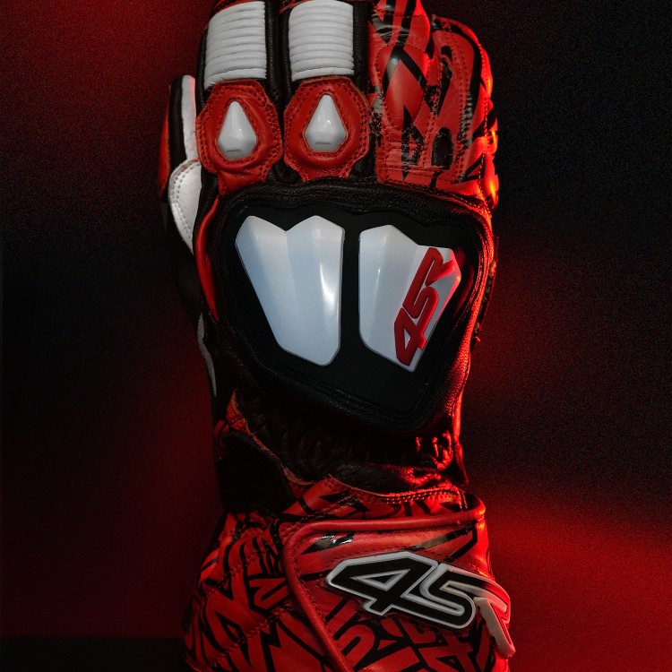 4SR sportowe rękawice motocyklowe RR Aramid Core Red