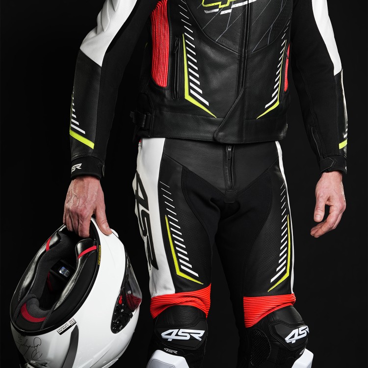 4SR skórzane sponie motocyklowe ze sliderami TR 3 Evo Neon