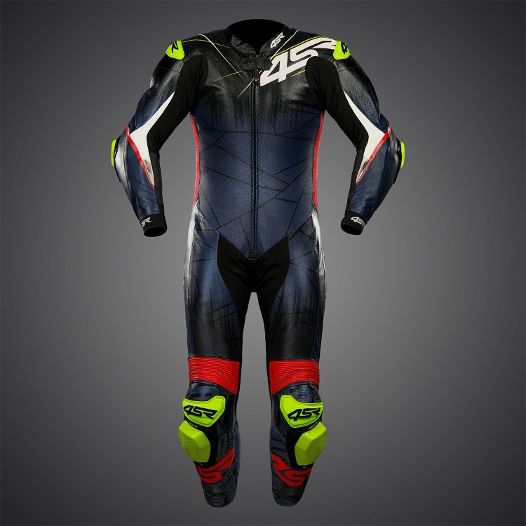 Jednoczęściowy kombinezon 4SR ze skóry kangurzej Racing Ultra Matrix Blue AR