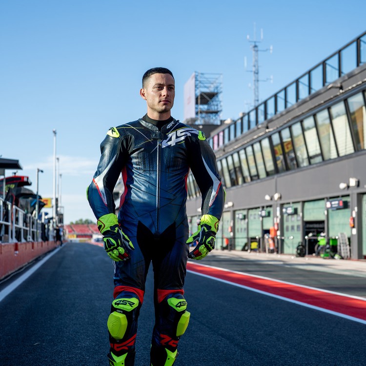 Jednoczęściowy kombinezon 4SR ze skóry kangurzej Racing Ultra Matrix Blue AR