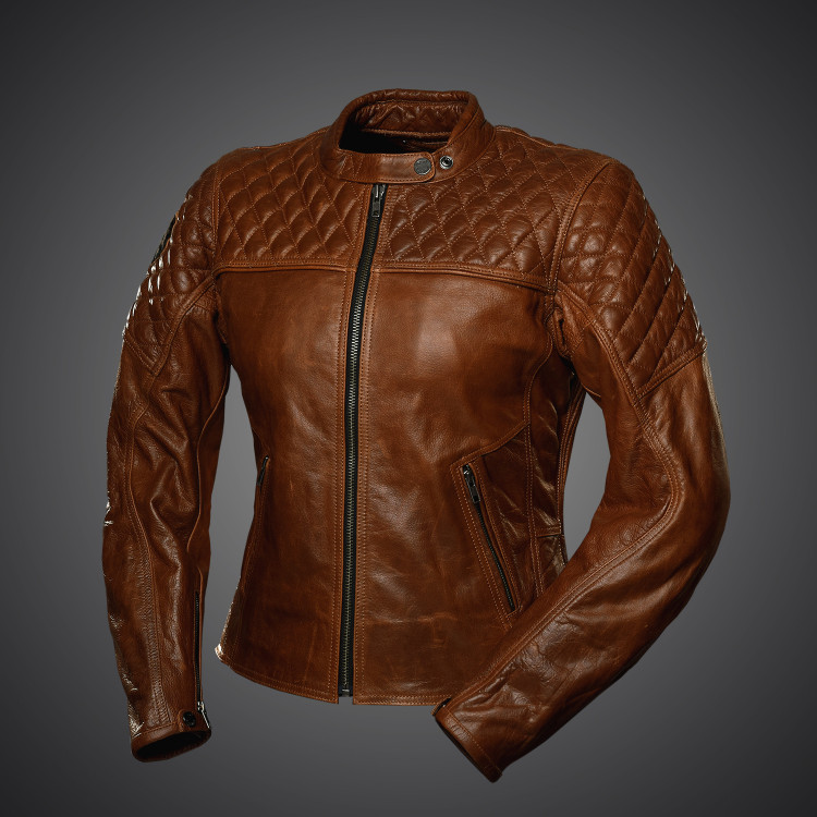 4SR luksusowa damska kurtka motocyklowa Scrambler Lady Cognac