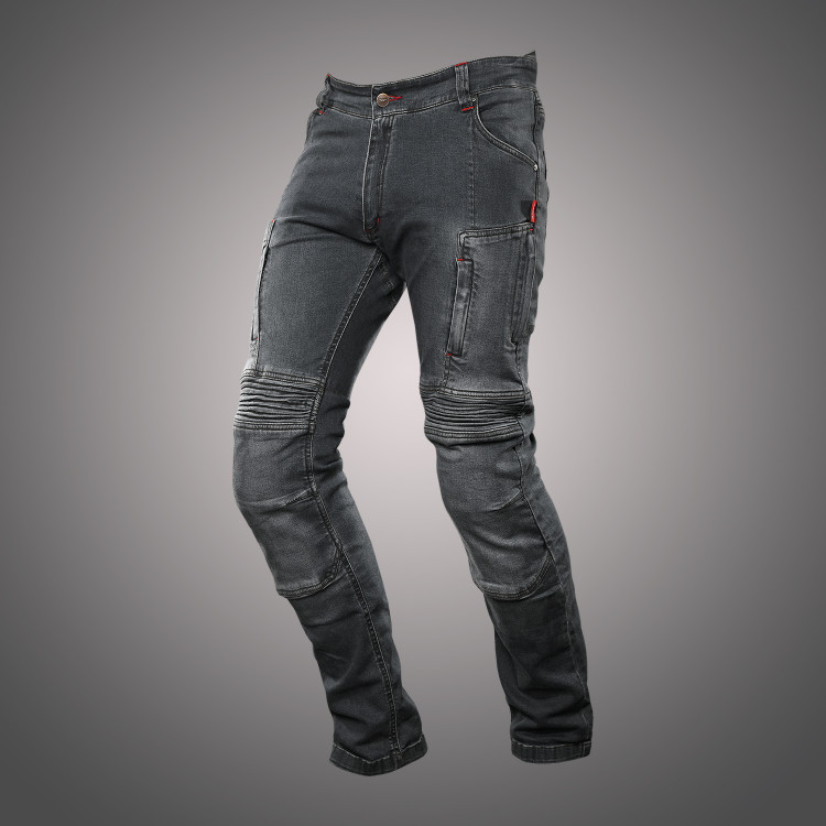 4SR kevlarowe jeansy motocyklowe z wąską nogawką Club Sport Grey