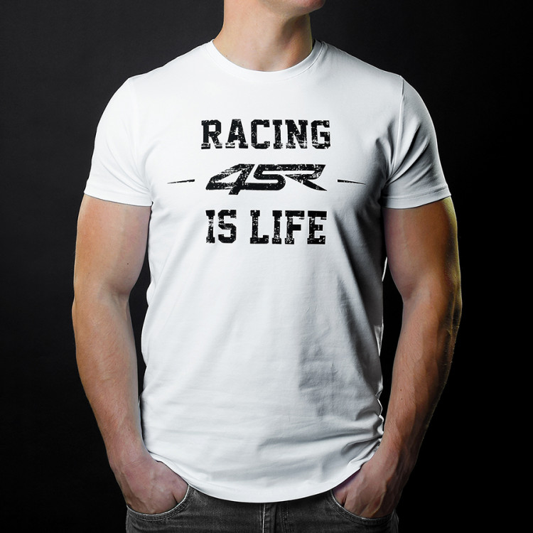 4SR koszulka dla motocyklisty Life WhiteWhite