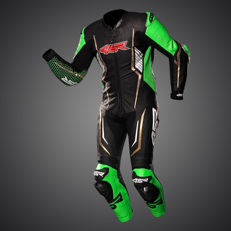 4SR jednoczęściowy kombinezon motocyklowy Racing Monster Green AR Airbag Ready