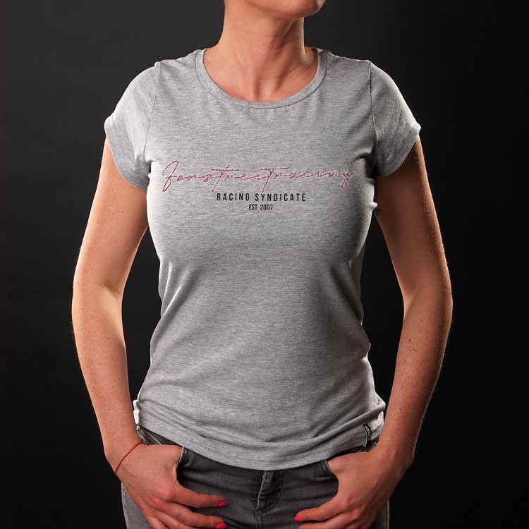 4SR damska koszulka na prezent  dla motocyklistki Script Rose
