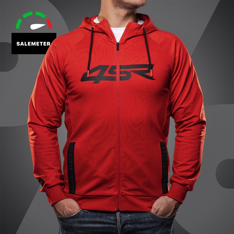 4SR Bluzka z kapturem Hoodie Logo Zip Red