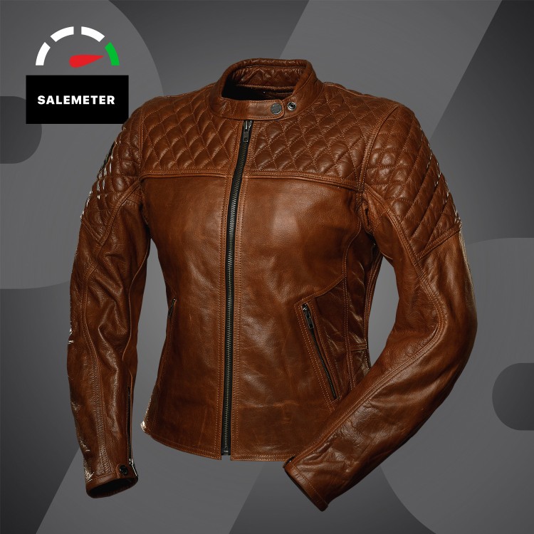 4SR luksusowa damska kurtka motocyklowa Scrambler Lady Cognac