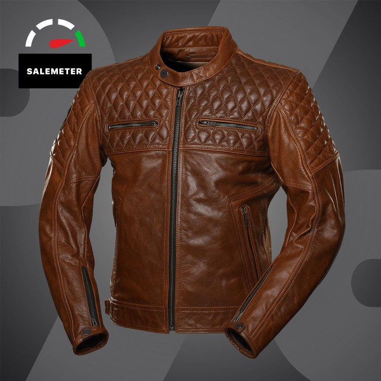 4SR luksusowa kurtka motocyklowa Scrambler Cognac