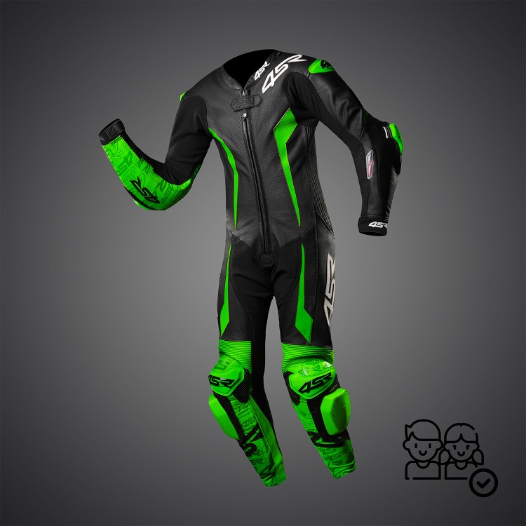 4SR dziecięcy jednoczęściowy kombinezon Racing Junior Green AR