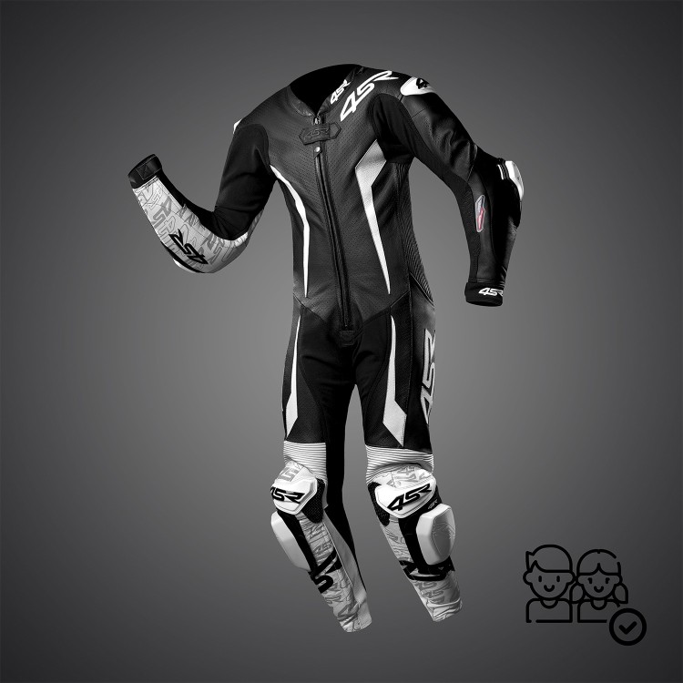 4SR dziecięcy jednoczęściowy kombinezon Racing Junior White AR