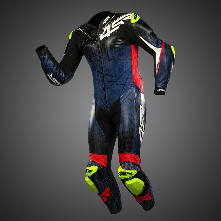 Jednoczęściowy kombinezon 4SR ze skóry kangurzej Racing Ultra Matrix Blue AR