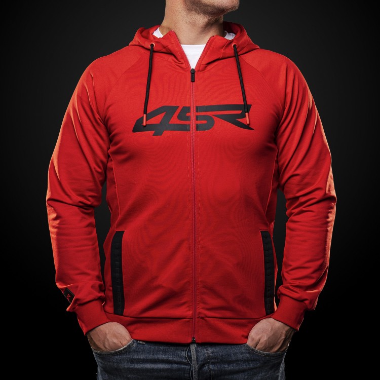 4SR Hoodie Logo Zip Red 1