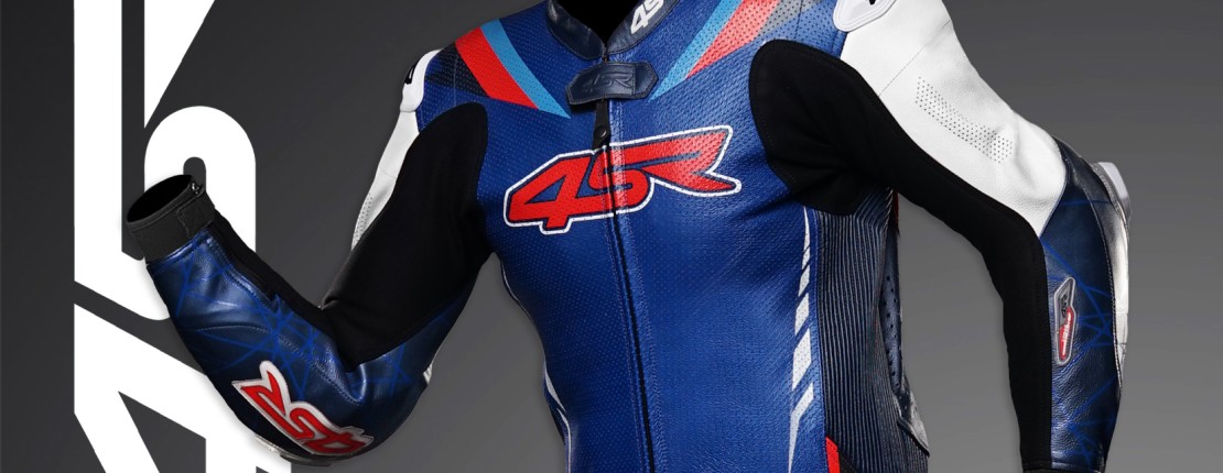 4SR Racing Blue Airbag Ready jednoczęściowy kombinezon na motocykl