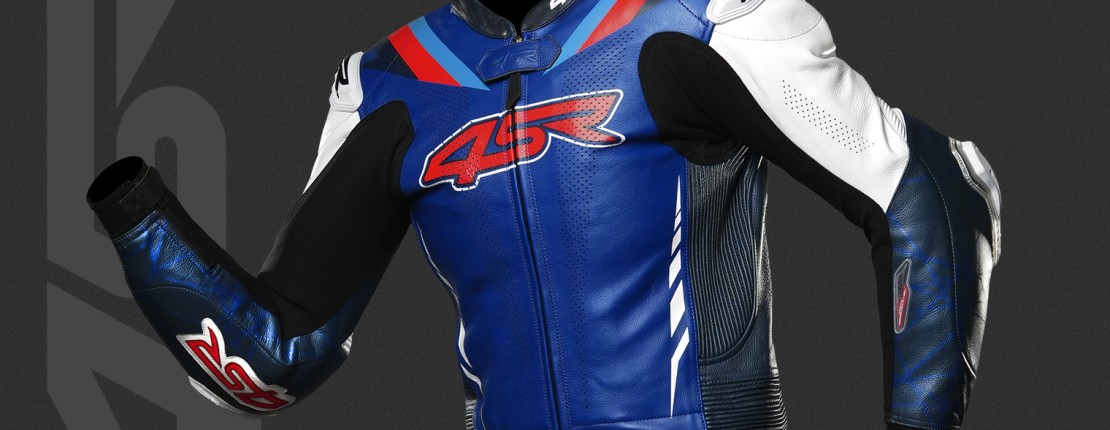Dwuczęściowy kombinezon motocyklowy 4SR RR Blue AR